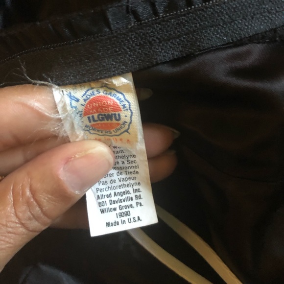 Vtg 80s black satin strapless dress XXS gold bow - Picture 4 of 7